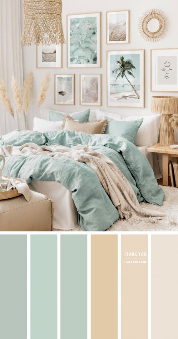 Light Green and Light Beige Bedroom How To Use I Take You Wedding