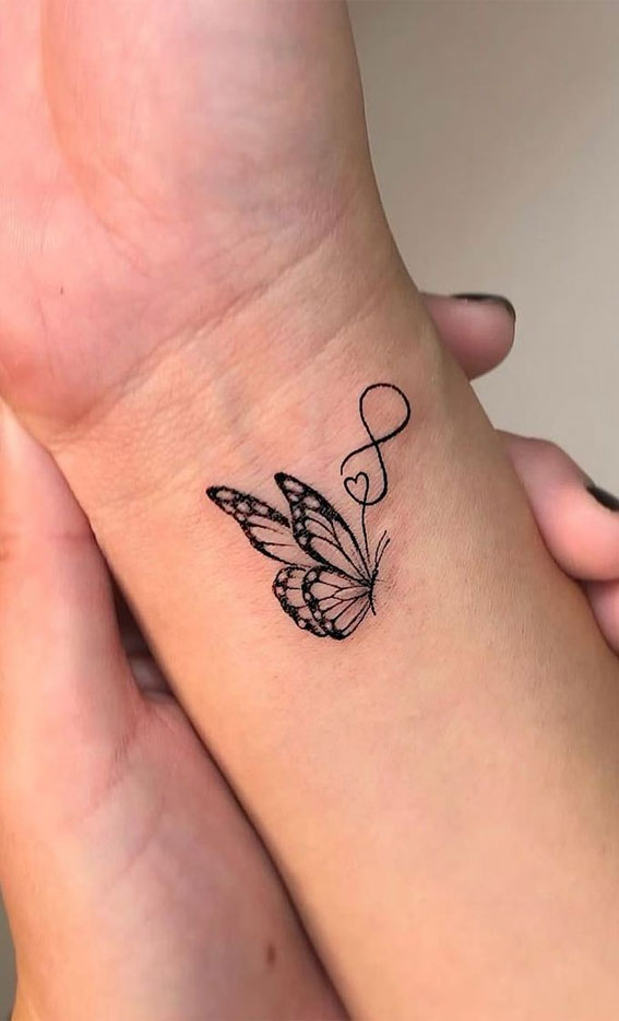 70+ Beautiful Tattoo Designs For Women : Butterfly + Love Heart + Infinity