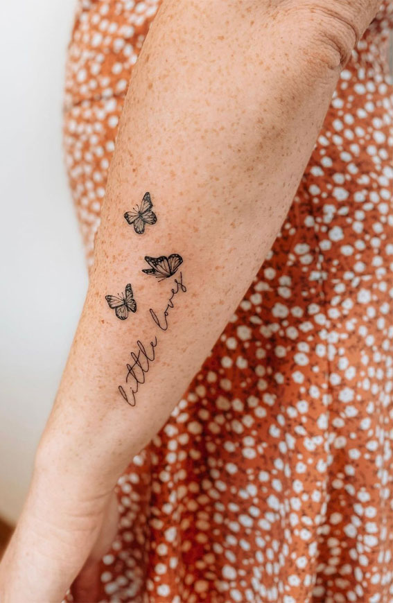 70+ Beautiful Tattoo Designs For Women : Pretty Script & Little Butterflies