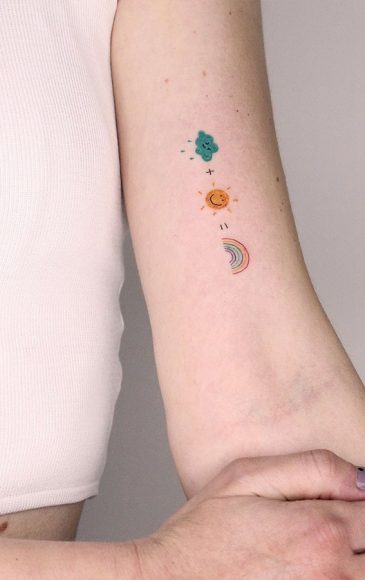 70+ Beautiful Tattoo Designs For Women : Cloud + Sun + Rainbow I Take ...