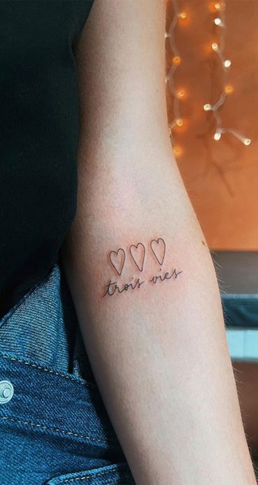 70+ Beautiful Tattoo Designs For Women : Triple Hearts I Take You ...