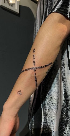 40 Meaningful Word Tattoos : Everything Happens For A Reason I Take You ...