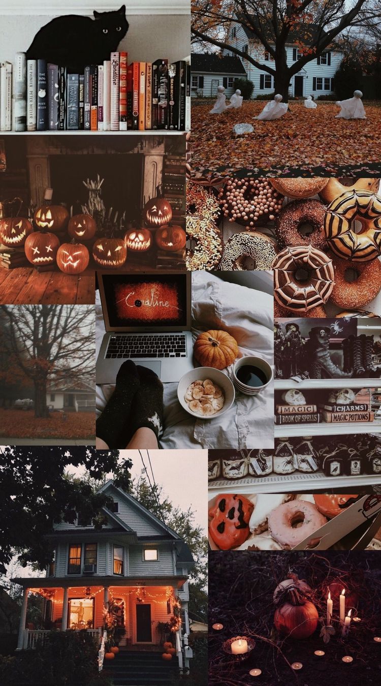 25 Autumn Collage Aesthetic Wallpapers : Magic Book of Spells
