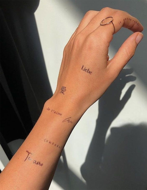 25 Beautiful Hand Tattoo Ideas : Wording Tattoos