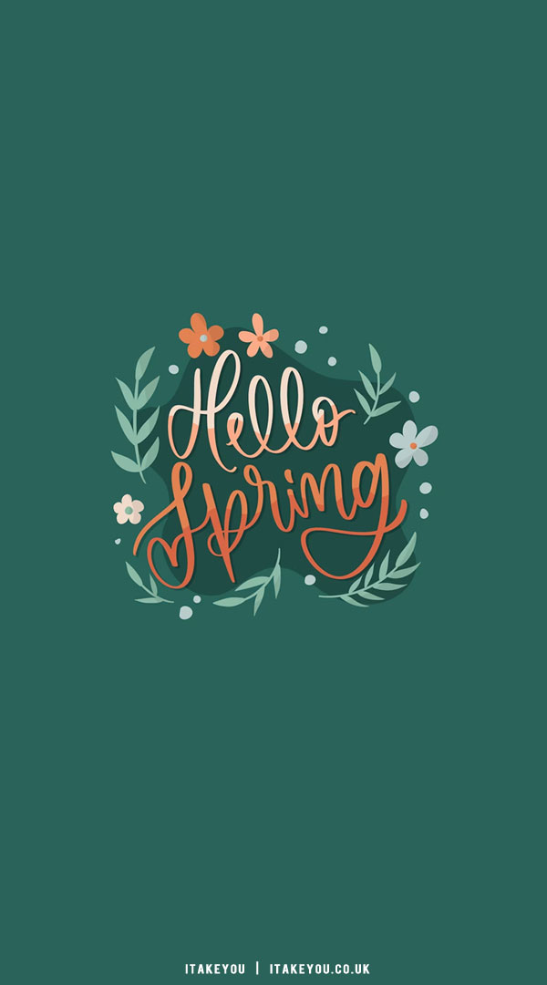 33 Cute Spring Wallpaper Ideas : Hello Spring Wallpaper for iPhone