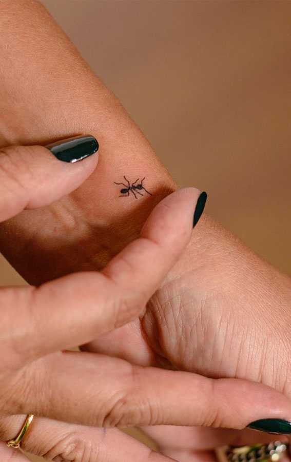 70+ Beautiful Tattoo Designs For Women : Tiny Ant Tattoo