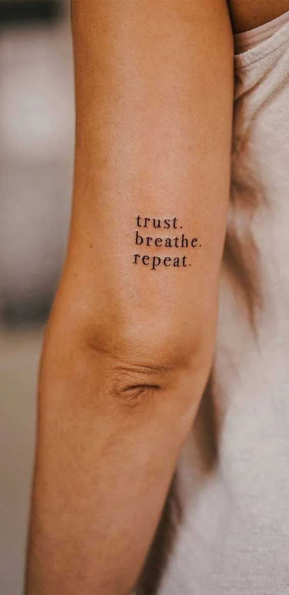 40 Meaningful Word Tattoos Trust Breathe Repeat I Take You 