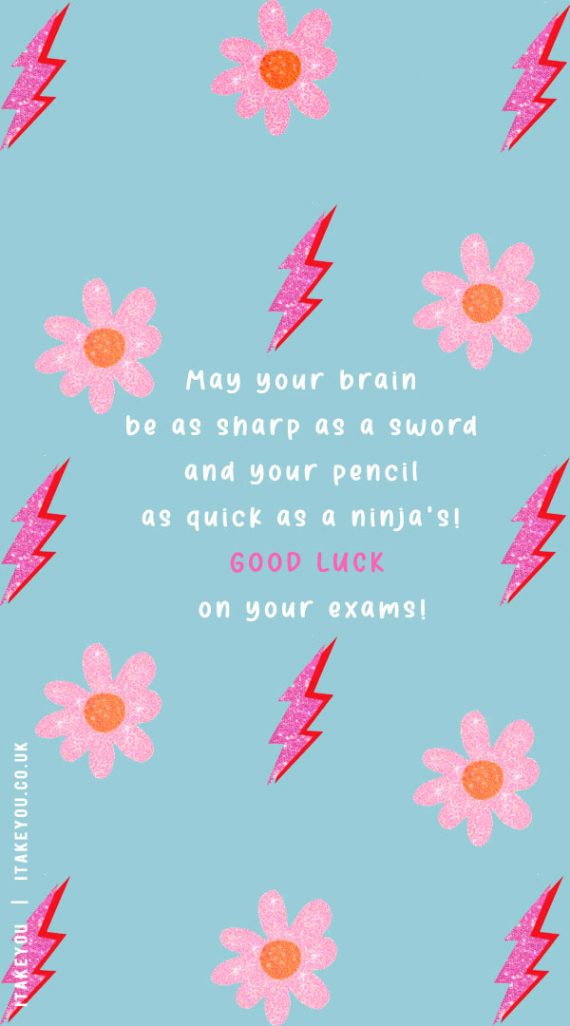 35 Good Luck Exam Wishes For GCSE & Students : Pink Flower Preppy ...