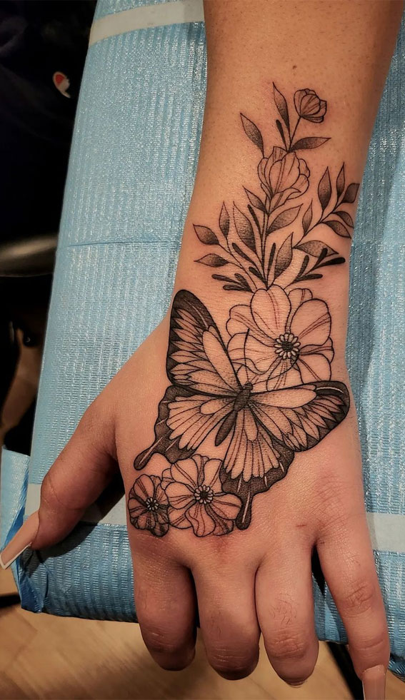 The Canvas Arts Temporary Tattoo Waterproof For Men Women Wrist Arm Hand  Tattoo Flowers Butterfly Tattoo Size 19X09 cm M105  Amazonin Beauty