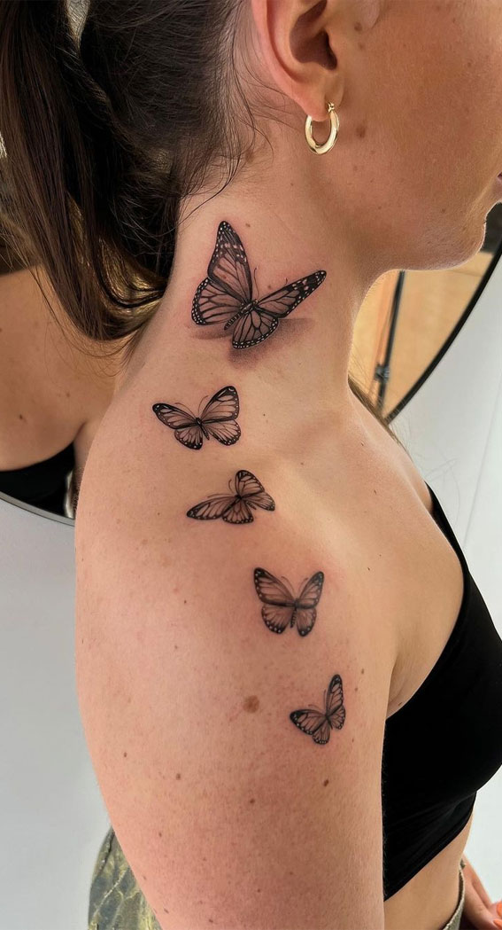 Ideen und Bedeutungen eines MottenTattoo Ebendiese 65 Tattoos werden Sie  umhauen hennatattoo rosetattoo   Neck tattoo Throat tattoo Butterfly  neck tattoo