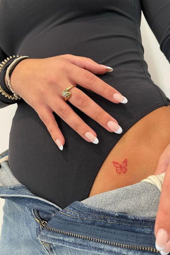Kylie Jenner Gets New Red Hip Ink  Tattoodo