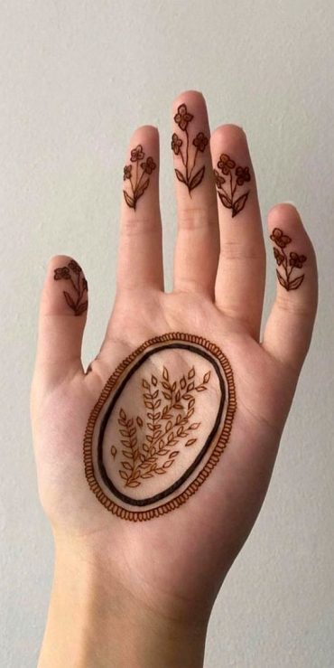 70 Minimal Henna Designs Flower In Frame I Take You Wedding