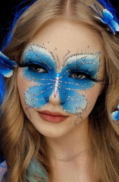 Butterfly Hot Makeup Trends For The Season Ombre Blue Butterfly Face