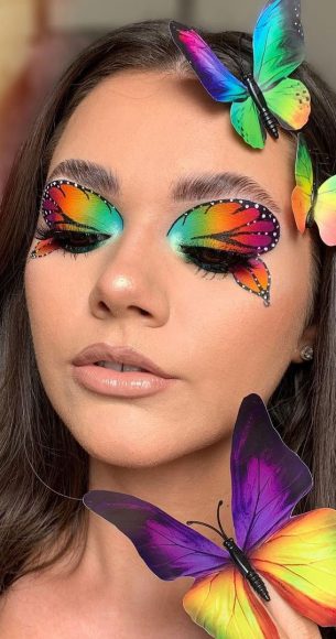 Butterfly Hot Makeup Trends For The Season Rainbow Butterfly Makeup Look I Take You Wedding