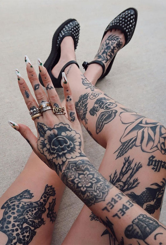 S.A.V.I Full Arm Tattoo, Full Sleeve Arm Tattoo For Men, Tiger Stalking  Prey in Jungle Tattoo For Girls Women, Temporary Tattoo Sticker, Size  48x17CM