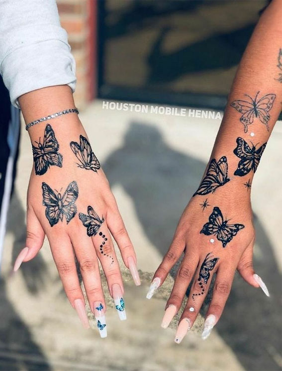 tattoo designs on hand butterfly