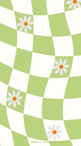 15 Summer Aesthetic Wallpaper Ideas : Light Green Checker Board ...
