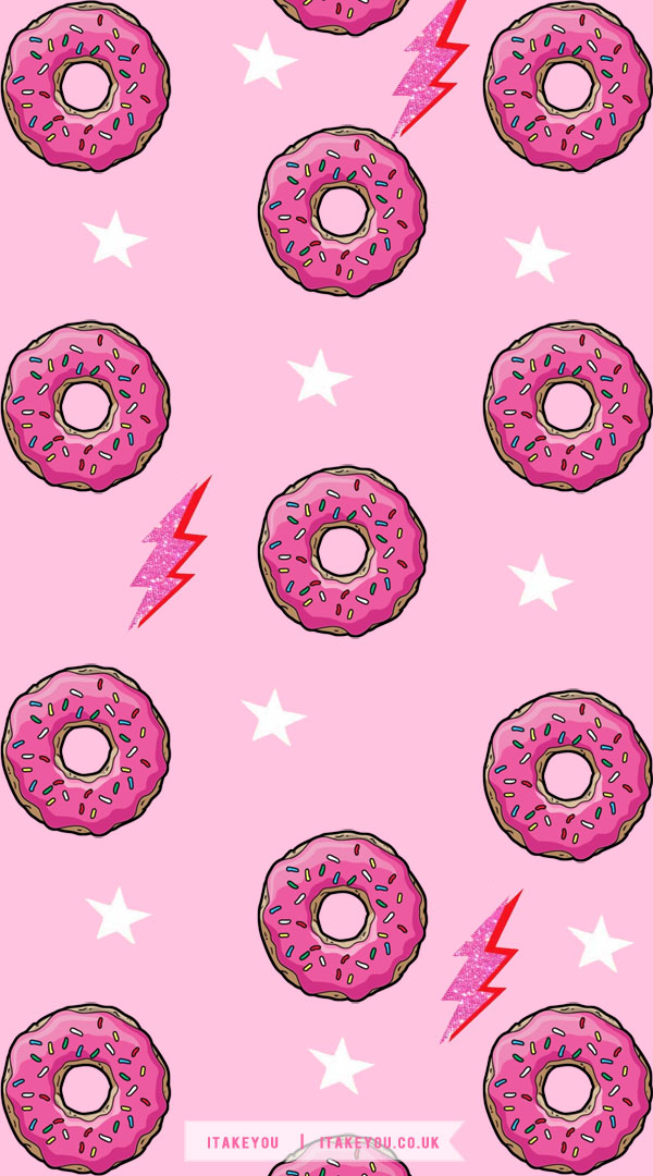 18 Delightful Summer Wallpaper Ideas : Preppy Donut Wallpaper for