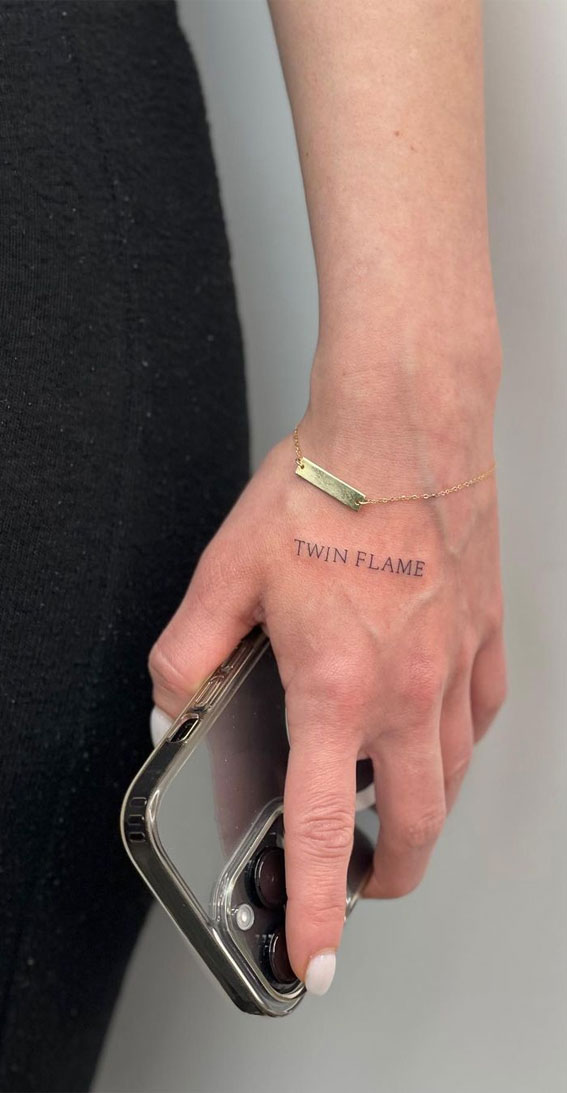 39 Inked Sentiments Exploring Meaningful Tattoos : Twin Flame Tattoo on Hand