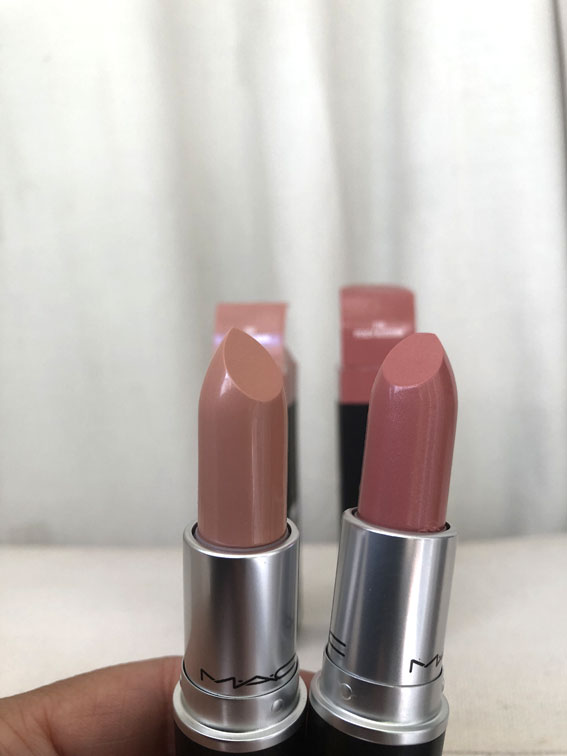 Creme D' Nude vs Leave Me Breathless Mac Lipsticks