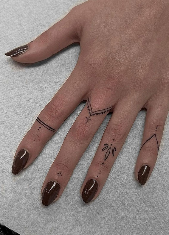 Finger Temporary Tattoos (Set of 4x3) – Small Tattoos