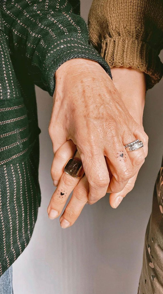Ink Fusion Where Art and Identity Meet : Matching Little Black Heart on Fingers