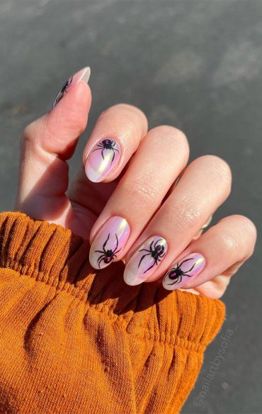 Enchanting Halloween Nail Art Ideas Glazed Donut Nails With Spiders I Take You Wedding