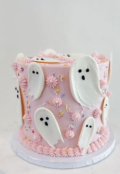 Halloween Cake Ideas To Haunt Your Taste Buds : Light Pink Halloween ...