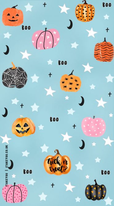 20+ Chic and Preppy Halloween Wallpaper Inspirations : Pumpkins Blue ...