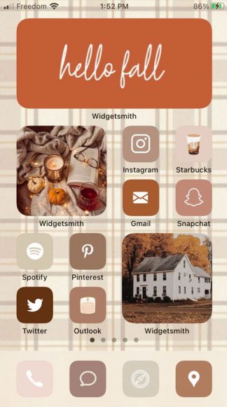 Aesthetic Fall IOS Home Screen Ideas : Hello Fall Plaid Wallpaper I ...