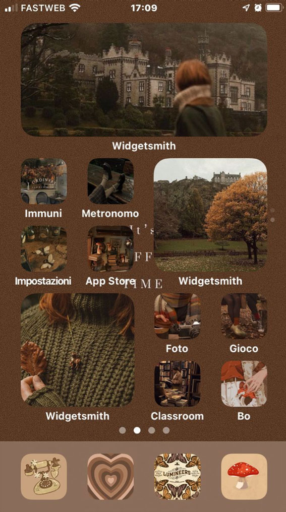 Aesthetic Fall IOS Home Screen Ideas : Brown Autumn Widgets