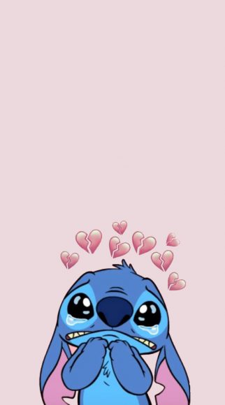 Fun And Cute Stitch Wallpapers : Stitch Broken Heart Pink Wallpaper I ...