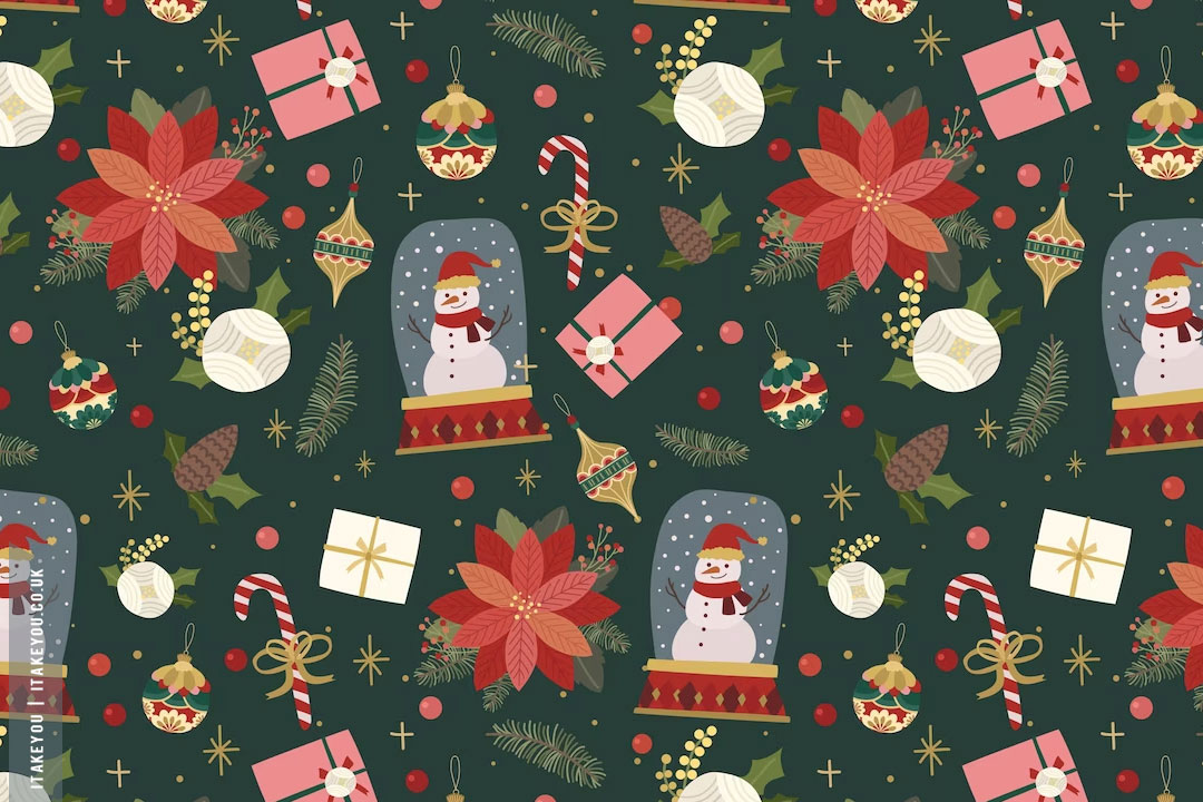 Yuletide Enchantment Festive Christmas Wallpapers for Every Device : Snow Globe Wallpaper for Desktop & Laptop
