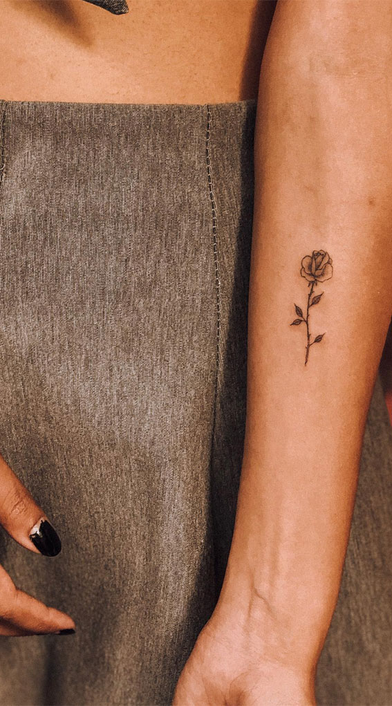 Tiny rose tattoo by Andrea Morales | Post 25997