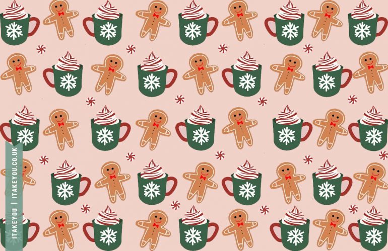 Festive Sip and Sweet Wallpapers Wonderland : Gingerbread Man & Latte