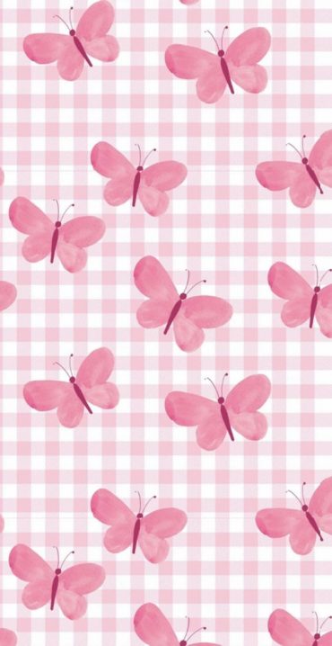 22 Cute Summer Wallpaper Ideas for 2024 : Pink Gingham & Butterflies I ...