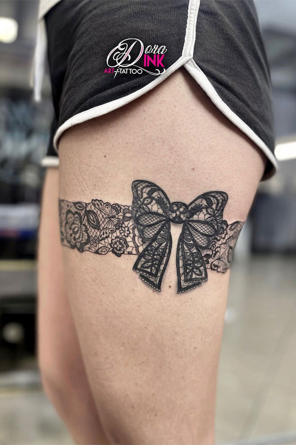stocking bow tattoo, lace bow tattoo, bow tattoo simple, bow tattoo, bow tattoo dainty