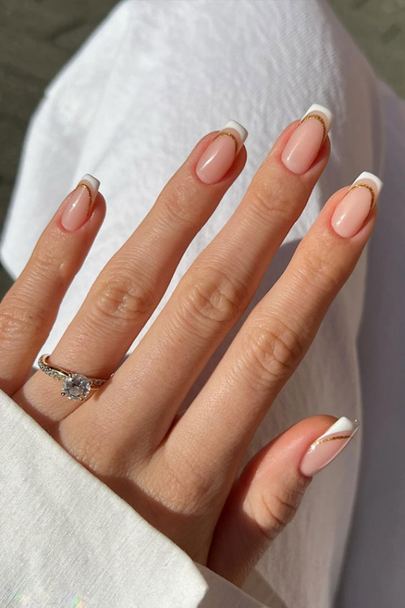  wedding nails, bridal nails, classy wedding nails with glitter, ombre wedding nails, wedding nails for bride, simple classy wedding nails, french wedding nails