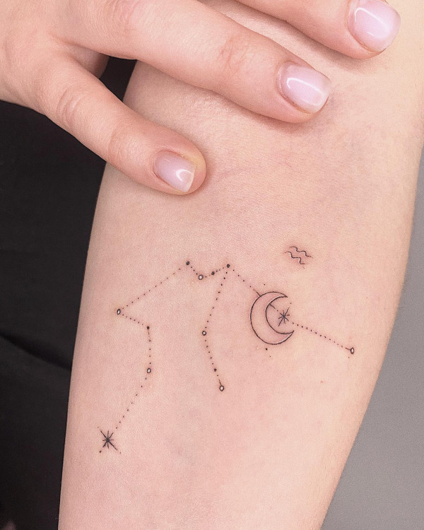 Aquarius constellation tattoo
