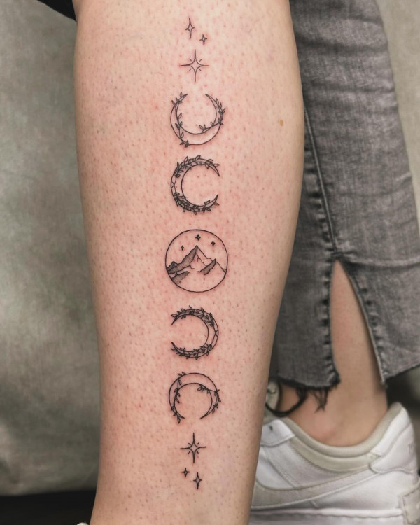 mountain and moon tattoo