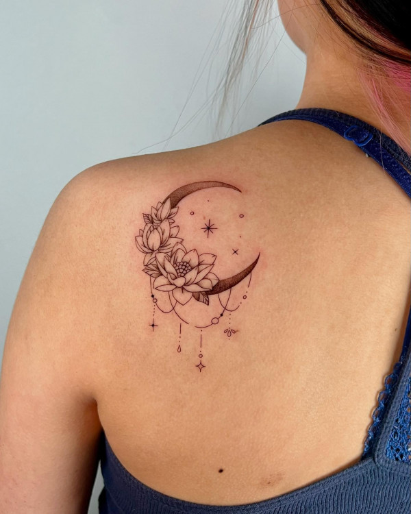32 Stunning Crescent Moon Tattoos to Illuminate Your Skin + Their Meanings