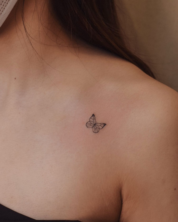 small butterfly tattoo, dainty butterfly tattoo