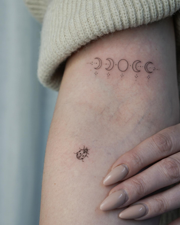 ladybird tattoo, dainty tattoos, small tattoos, tiny tattoos