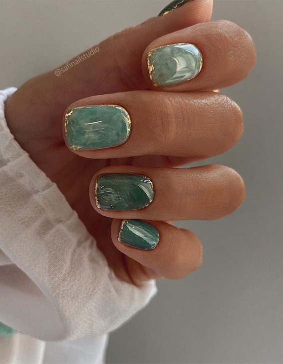 elegant nail designs, green marble nails, elegant nails short, classy elegant nails