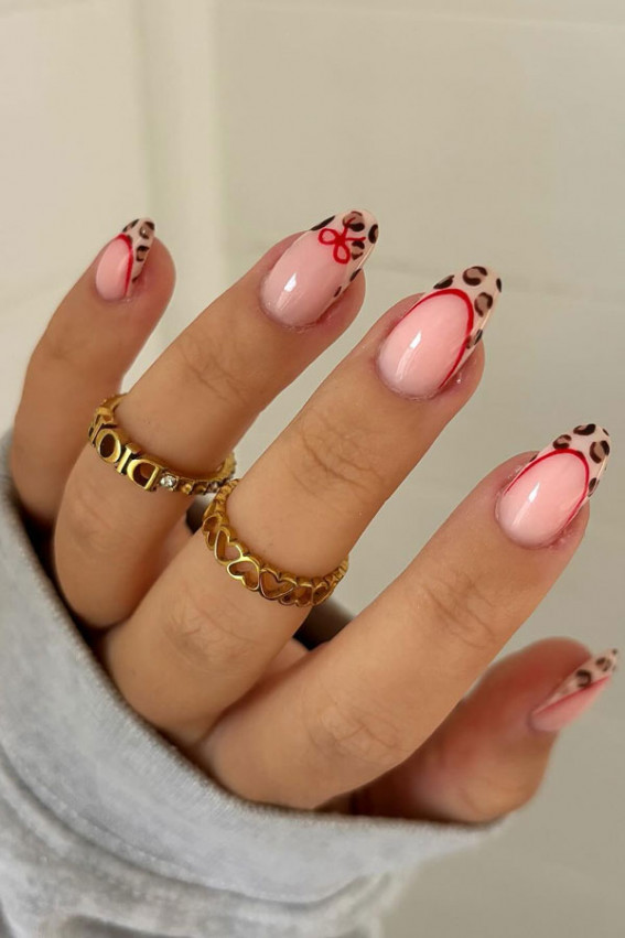 leopard french tip nails, french tip nails with color, Simple french tip nails with color, french tip nails, Short french tip nails with color, french tip nail designs, colored french tip nails square, modern french manicure, pink french tip nails