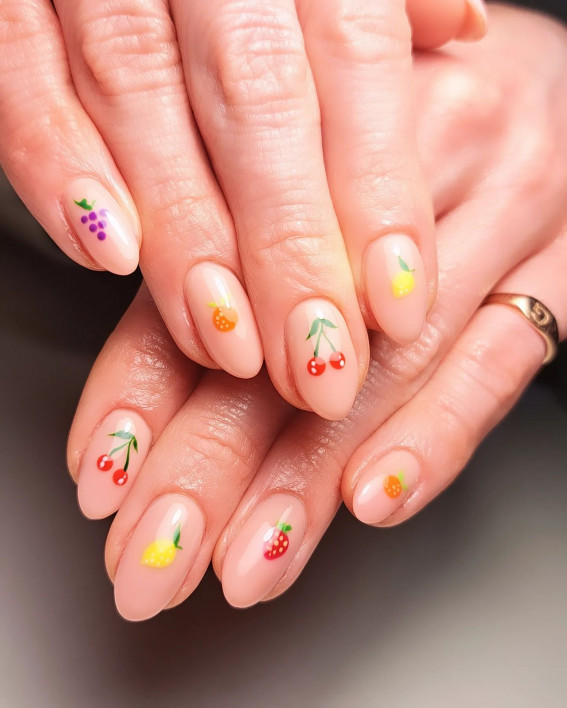 fruit-inspired nail art, fruit nail designs, summer nails, summer nail art, summer nail designs