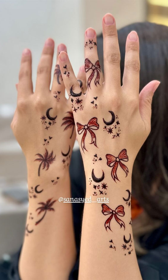 33 Trendy Henna Designs To Inspire : Bows & Palm Trees