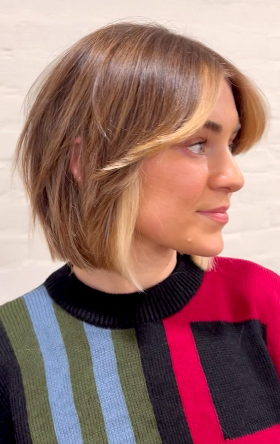 Medium length bob with fringe, long bob with fringe, Short medium length bob with fringe, long bob with bangs, layered bob with side bangs, mid-length bob with fringe, bob with curtain bangs, long bob with bangs, lob with bangs