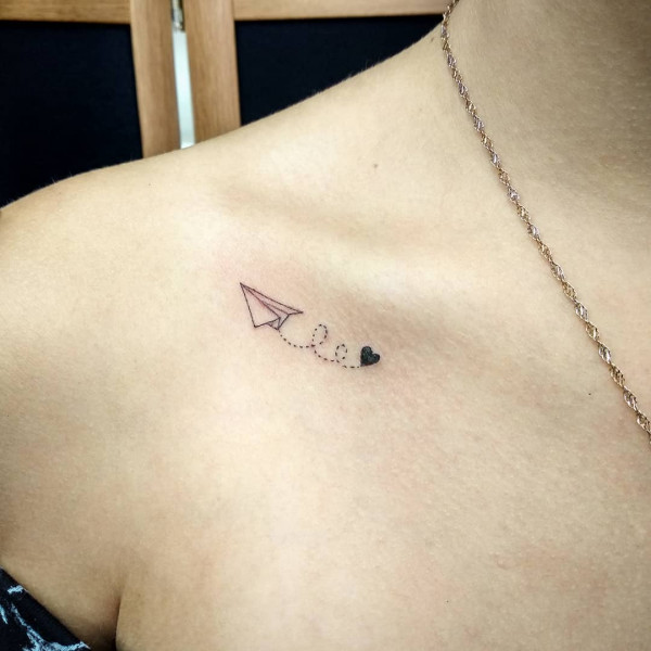 paper plane tattoo, simple tattoo designs, minimalist tattoos