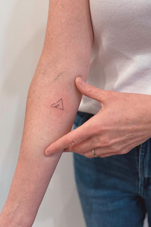 geometric tattoo, triangle tattoos